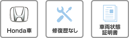 Honda車/修復歴なし/車両状態証明書